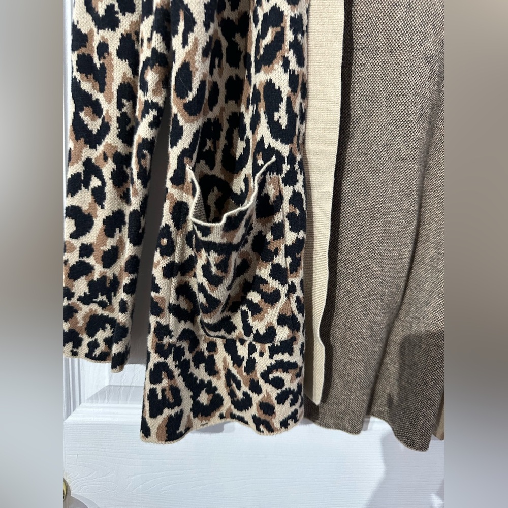 J. Crew Leopard Print Cardigan - Tan and Black (XS) - Picture 8 of 14